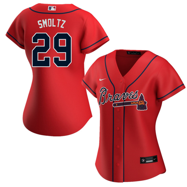 Nike Women #29 John Smoltz Atlanta Braves Baseball Jerseys Sale-Red